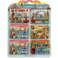 Zenviaa Istanbul Temalı Ahşap Buzdolapı Süsü Magnet 6'lı Set ZENVIAAC12