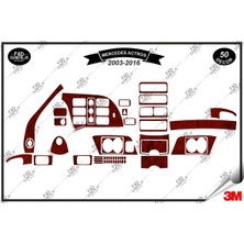 FD Damla Etiket Mercedes Actros 2003-2016 Torpido Konsol Trim Göğüs Maun Kaplama Set 50 Parça Maun