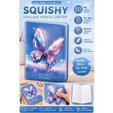 Artlantis Kelebek Squıshy Yumuşak Kapaklı Defter 96 Yaprak 13X18CM 1 Adet DF-1318 Sukuşi Çizgili Defter Hediyelik Sevimli Defter