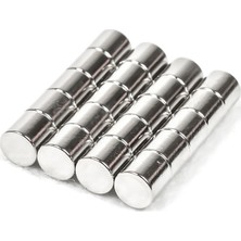 By Manyetik 75 Adet 6 x 6 mm Yuvarlak Güçlü Neodyum Mıknatıs Çap 6 mm Kalınlık 6 mm