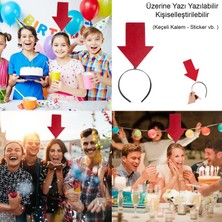 Trendexa Kişiselleştirilebilir Ok Taç – Üzerine Yazı Yazılabilen Parti Tacı Kırmızı Renk