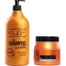 Kuaf Tuzsuz Şampuan Keratin Bakım 1000 ml + Saç Bakım Maskesi Keratin 250 ml