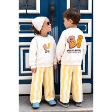 Unicorn Çocuk Sırt Baskılı Sweatshirt ve Eşofman Takım Sarı