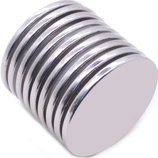 By Manyetik 10 Adet 25 x 2,5 mm Yuvarlak Güçlü Neodyum Mıknatıs Çap 25 mm Kalınlık 2,5 mm