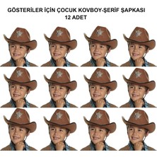 Magicool Kovboy Şerif Şapkası Kahve 12 Adet - Kostüm, Parti ve Gösteri Şapkası