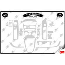 FD Damla Etiket Fiat Doblo 2009-2015 Torpido Konsol Trim Göğüs Maun Kaplama Set 39 Parça Gümüş