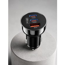 Ematcrt 3 Portlu Araç Içi Şarj Adaptörü Çift Pd Type-C ve Qc3.0 USB Çıkışlı - Lisinya