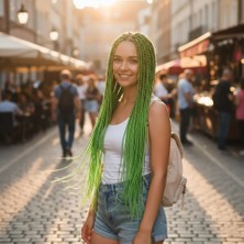 Trendexa Afrika Örgüsü ve Rasta Için Sentetik / Neon Yeşil