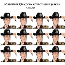 Magicool Kovboy Şerif Şapkası Siyah 12 Adet - Kostüm, Parti ve Gösteri Şapkası