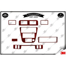 FD Damla Etiket Tata Telco Sport 1997-2006 Torpido Konsol Trim Göğüs Maun Kaplama Set 7 Parça Maun