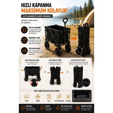 Ematcrt Kamp Piknik Plaj Arabası Katlanabilir Masalı Çekme Kollu Kompakt Taşıma Arabası 130 kg - Lisinya