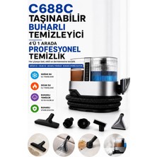 Atlt Atlantis C688C Taşınabilir Buharlı Temizleyici 4 Ü 1 Arada Profesyonel Temizlik Buharlı Koltuk ve Halı Yıkama Makinesi 1800W Buhar Gücü, 17 Kpa Güçlü Emiş, 30 Sn Hızlı Isınma