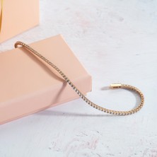 Ensom Gold 14 Ayar Altın Tamtur Bileklik -Rose