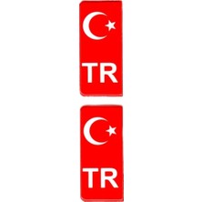 DMR Türk Bayrağı Plaka Damla Sticker Su Geçirmez Solmaz 2 Adet