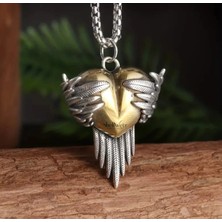 ShellWetr Golden Embrace Metalik Kolye | 925 Ayar Gümüş Zincir | Güçlü & Karizmatik Stil