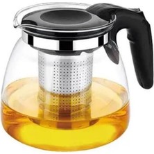 Isıya Dayanıklı Çelik Süzgeçli Şeffaf Cam Çay Demliği, 1100 ml