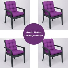 Elf Consept 4 Adet Rattan Sandalye Minderi 4'lü Set