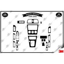 FD Damla Etiket Subaru Impreza 1998-2000 Torpido Konsol Trim Göğüs Maun Kaplama Set 22 Parça Siyah