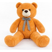 Papyonlu Sevimli Peluş Şaşkın Ayı 80 cm - Sevgiliye Özel Hediye Kahverengi