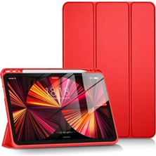 Ototechparca    iPad Pro 11 (2024) Kılıf Tablet Smart Kılıf - Kırmızı