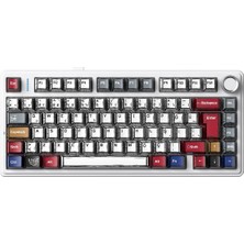 F75 Mekanik Rgb Tkl Graywood V4 Switch Kablosuz Makrolu Hot Swap Türkçe Q Klavye Comic