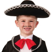 Zero Land Aconcept Gümüş Renk Şeritli Meksika Mariachi Latin Şapkası 55 cm Çocuk