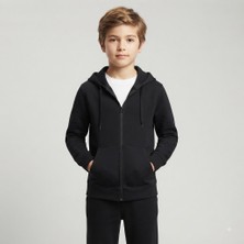 Erca Home Tekstil Ürünleri Iki Iplik Okul Siyah Mevsimlik Hırka Ceket Sweat  9Y,10Y,11Y,12Y Erkek