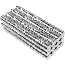 By Manyetik 150 Adet 7 x 2 mm Yuvarlak Güçlü Neodyum Mıknatıs Çap 7 mm Kalınlık 2 mm