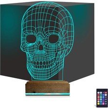 Luvivia Kuru Kafa Iskelet 3D Lamba - Masa Gece Lambası