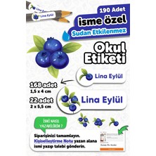 Msticker 190 Adet Kişiye Özel Okul Etiketi Isimli Kalem Defter Suluk Etiket Dayanıklı Etiket Yaban Mersini