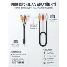 Botech Profesyonel 3.5mm'den Rca'ya A/v Adaptör Kiti | Tak ve Çalıştır Ses ve Görüntü Çözümü