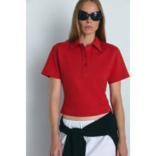 Suud Collection Kırmızı Jane Polo Yaka Tişört