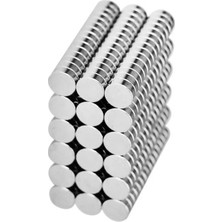 By Manyetik 150 Adet 6 x 2 mm Yuvarlak Güçlü Neodyum Mıknatıs Çap 6 mm Kalınlık 2 mm