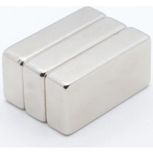 By Manyetik 2 Adet 40 x 20 x 10 mm Dikdörtgen Neodyum Mıknatıs Boy 40 mm En 20 mm Kl. 10 mm