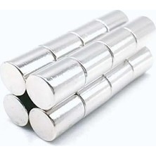 By Manyetik 20 Adet 8 x 10 mm Yuvarlak Neodyum Mıknatıs Çap 8 mm Kalınlık 10 mm