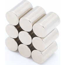 By Manyetik 50 Adet 6 x 10 mm Yuvarlak Güçlü Neodyum Mıknatıs Çap 6 mm Kalınlık 10 mm