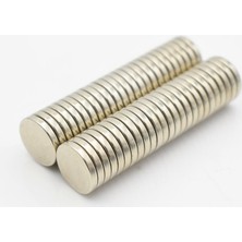 By Manyetik 200 Adet 12 x 2 mm Yuvarlak Güçlü Neodyum Mıknatıs Çap 12 mm Kalınlık 2 mm