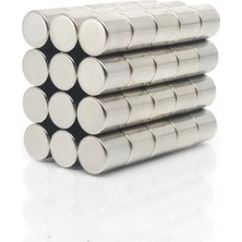 By Manyetik 20 Adet 10 x 10 mm Yuvarlak Güçlü Neodyum Mıknatıs Çap 10 mm Kalınlık 10 mm