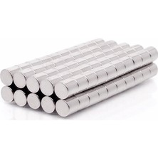By Manyetik 50 Adet 5 x 5 mm Yuvarlak Güçlü Neodyum Mıknatıs Çap 5 mm Kalınlık 5 mm