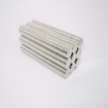 By Manyetik 100 Adet 15 x 2 mm Yuvarlak Güçlü Neoyum Mıknatıs Çap 5 mm Kalınlık 2 mm
