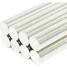 By Manyetik 150 Adet 10 x 1 mm Yuvarlak Güçlü Neodyum Mıknatıs Çap 10 mm Kalınlık 1 mm