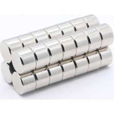 By Manyetik 4 Adet 15 x 10 mm Yuvarlak Güçlü Neodyum Mıknatıs Çap 15 mm Kalınlık 10 mm
