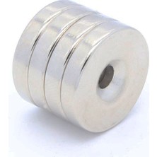 By Manyetik 4 Adet 25 x 5 mm 10/5,5 mm Havşalı Delikli Neodyum Mıknatıs