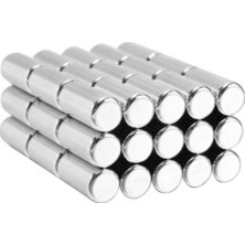 By Manyetik 8 Adet 10 x 20 mm Yuvarlak Güçlü Neodyum Mıknatıs Çap 10 mm Kalınlık 20 mm