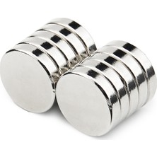By Manyetik 10 Adet 18 x 4 mm Yuvarlak Güçlü Neodyum Mıknatıs Çap 18 mm Kalınlık 4 mm