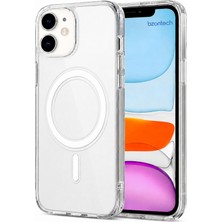 Bzontech iPhone 11 Uyumlu Yumuşak Magsafe Kablosuz Şarj Destekli Şeffaf Kılıf Kamera Için Yükseltilmiş Çerçeve