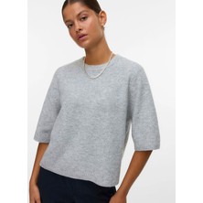 Vero Moda Gri Kadın Bisiklet Yaka Kazak 10325934-BS000086