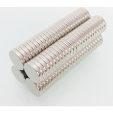 By Manyetik 80 Adet 8 x 1,5 mm Yuvarlak Güçlü Neodyum Mıknatıs Çap 8 mm Kalınlık 1,5 mm
