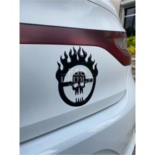 FD Damla Etiket Alevli Kuru Kafa Mad Max Araba Oto Arma Duvar Çıkartma 3 M Bant Damla Etiket 170 mm x 150 mm