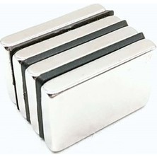By Manyetik 2 Adet 40 x 25 x 5 mm Dikdörtgen Neodyum Mıknatıs Boy 40 mm En 25 mm Kl. 5 mm